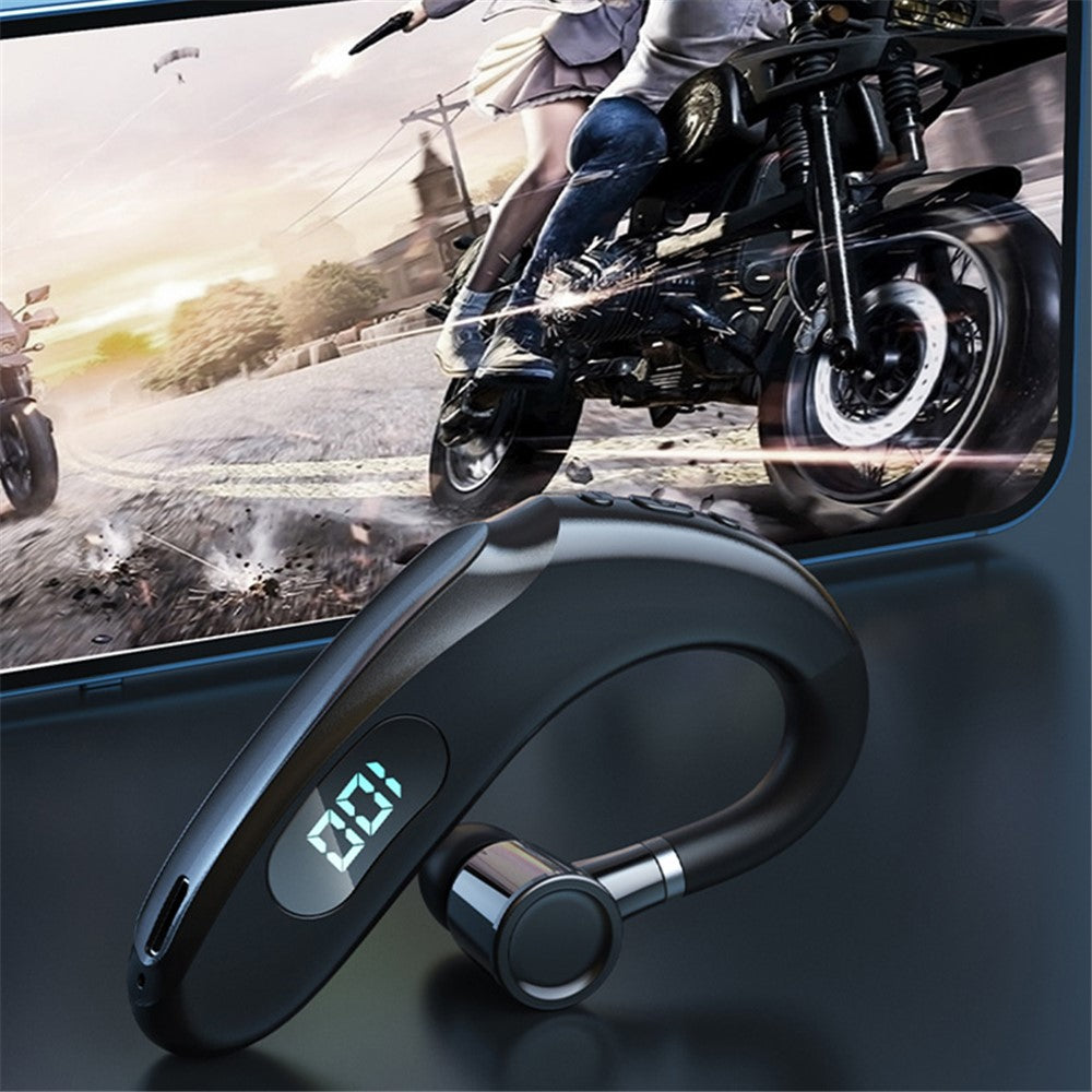 Q20 Trådløse Bluetooth-kompatible hovedtelefoner med LED Digital Display enkelt ørekrog-øretelefoner