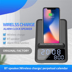 AFK BT512 LED digital display vækkeur Bluetooth-kompatibel højttaler FM-radio mobiltelefon trådløs oplader (CE-certificeret)