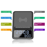 AFK BT512 LED Digital Display Alarm Clock Bluetooth-compatible Speaker FM Radio Mobile Phone Wireless Charger (CE Certificated)