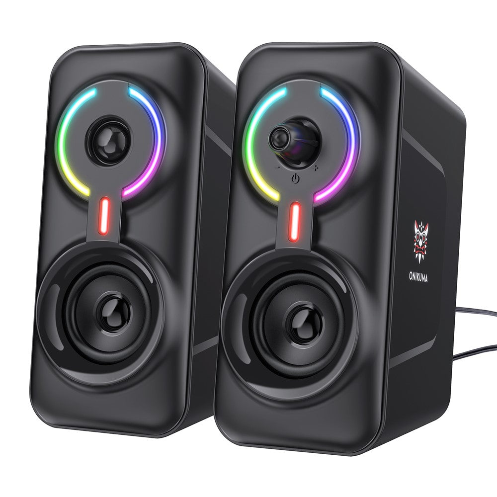 ONIKUMA L6 USB-drevet bærbar computer-højttaler 3D stereolyd RGB-atmosfærelys med én knapkontrol