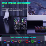 ONIKUMA L6 USB-drevet bærbar computer-højttaler 3D stereolyd RGB-atmosfærelys med én knapkontrol