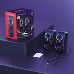 ONIKUMA L6 USB-drevet bærbar computer-højttaler 3D stereolyd RGB-atmosfærelys med én knapkontrol