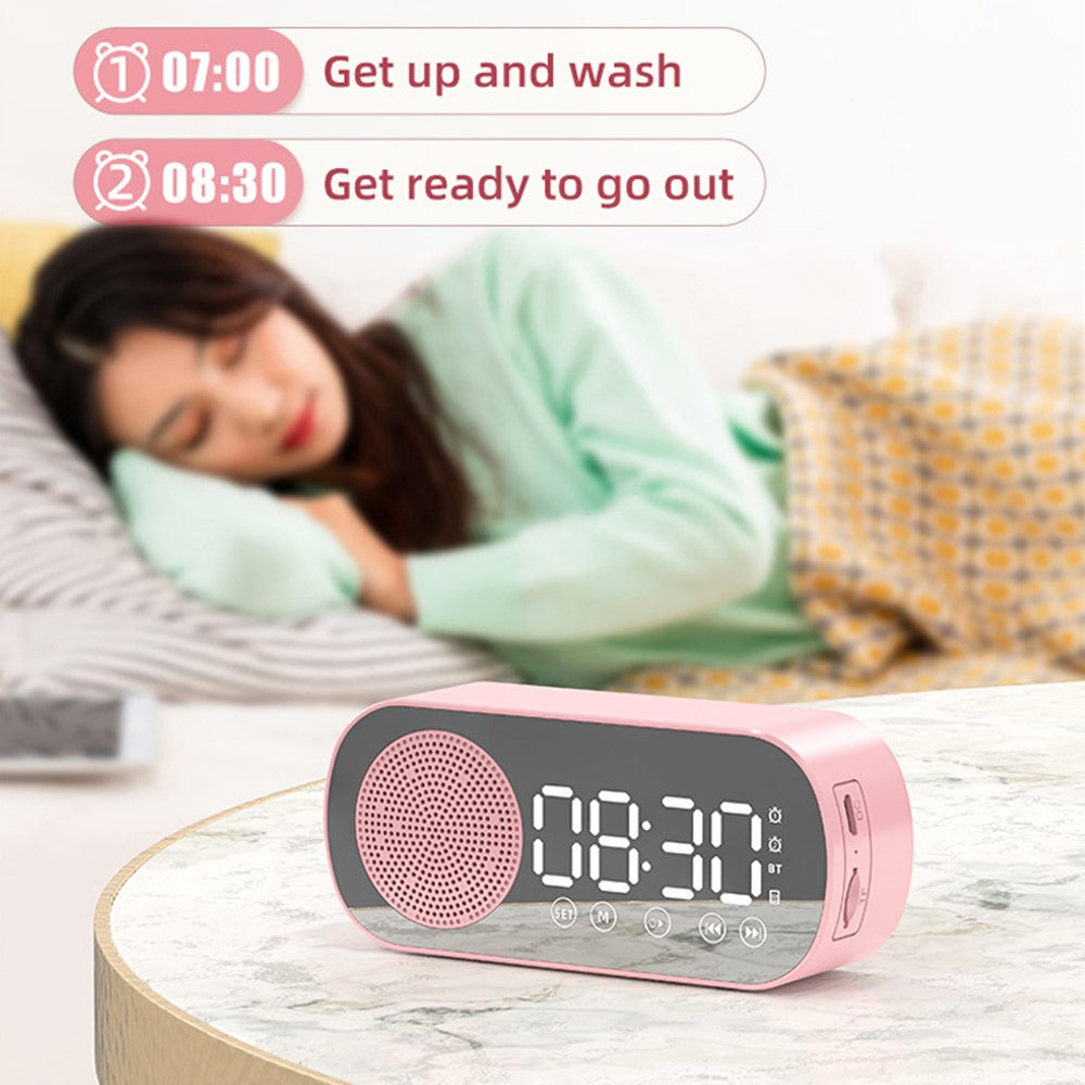 Z7 Portable Wireless Speaker Digital Bluetooth-compatible 5.0 Sound Amplifier Multifunction Mirror Alarm Clock with FM Radio Music