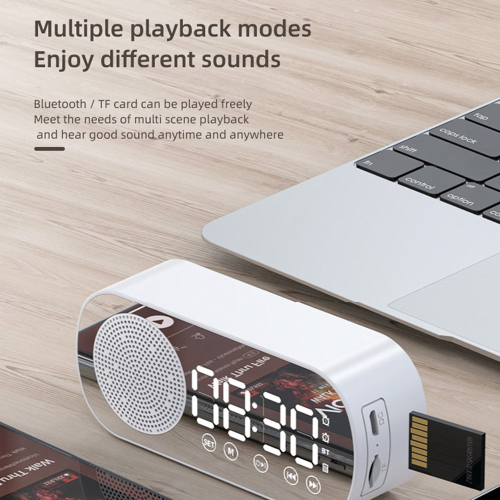 Z7 Portable Wireless Speaker Digital Bluetooth-compatible 5.0 Sound Amplifier Multifunction Mirror Alarm Clock with FM Radio Music