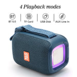 T&G TG339 Portable Bluetooth-compatible Speaker High Power Shockproof Subwoofer Speaker with RGB Light/Handle Support FM/TF (CE)