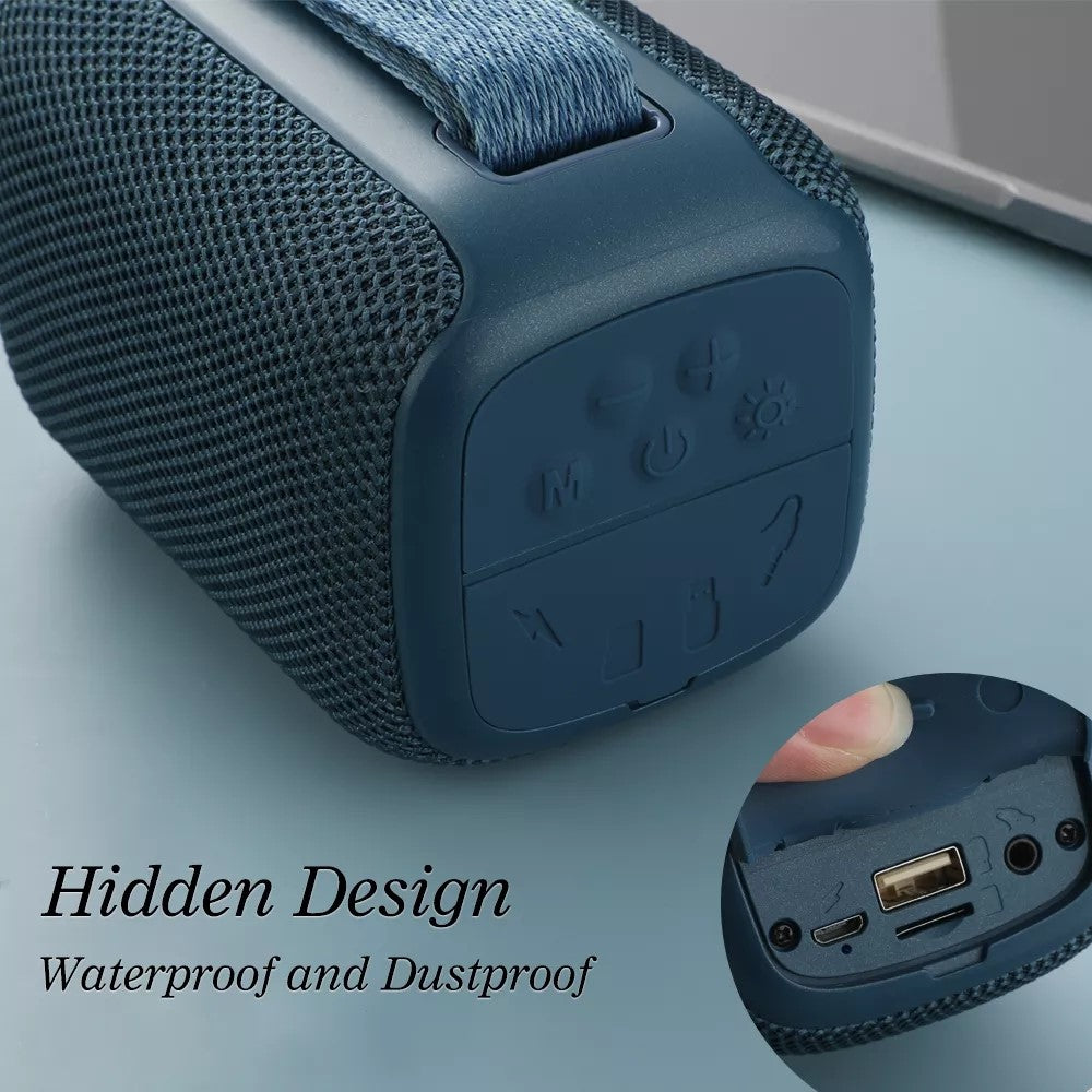 T&G TG339 Portable Bluetooth-compatible Speaker High Power Shockproof Subwoofer Speaker with RGB Light/Handle Support FM/TF (CE)