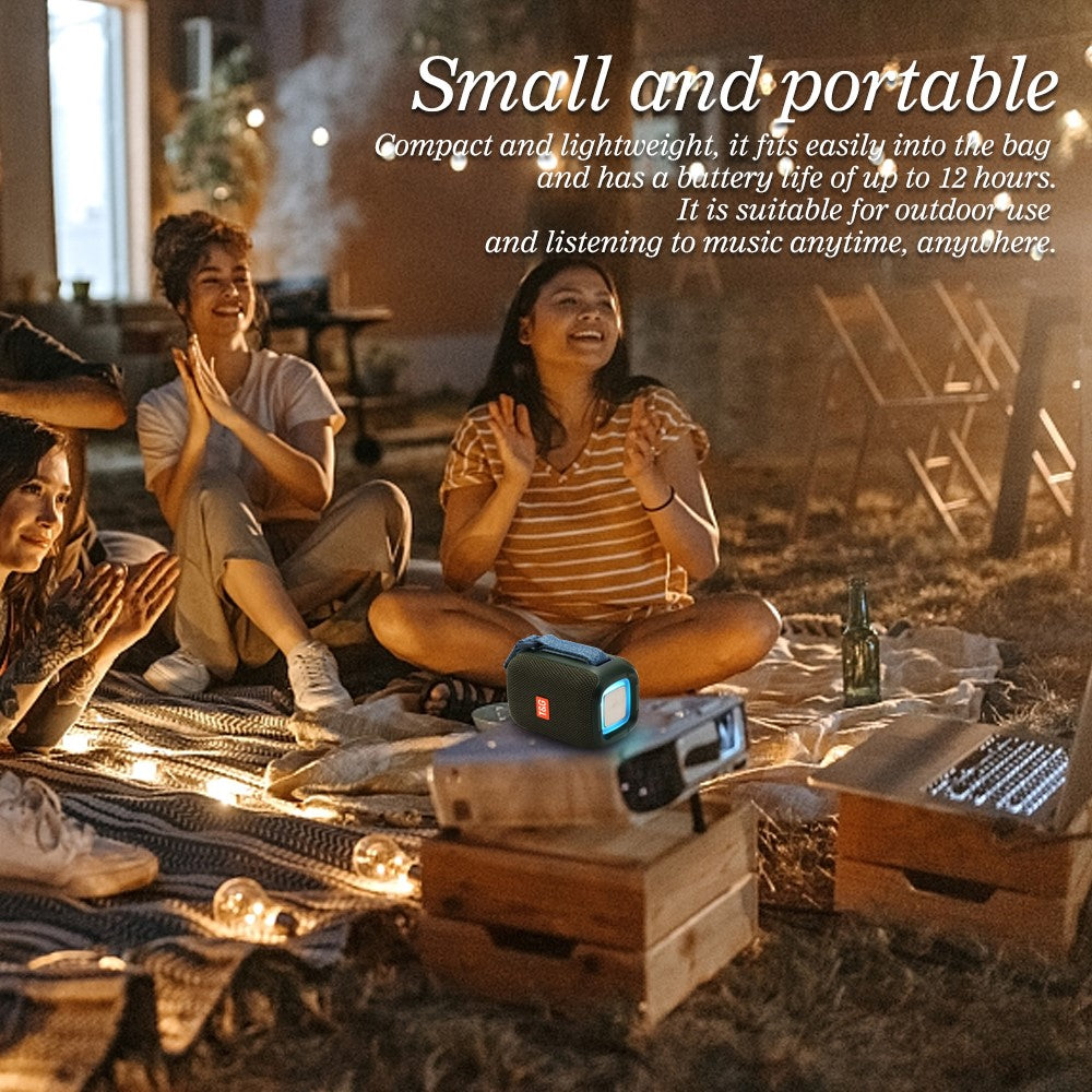 T&G TG339 Portable Bluetooth-compatible Speaker High Power Shockproof Subwoofer Speaker with RGB Light/Handle Support FM/TF (CE)