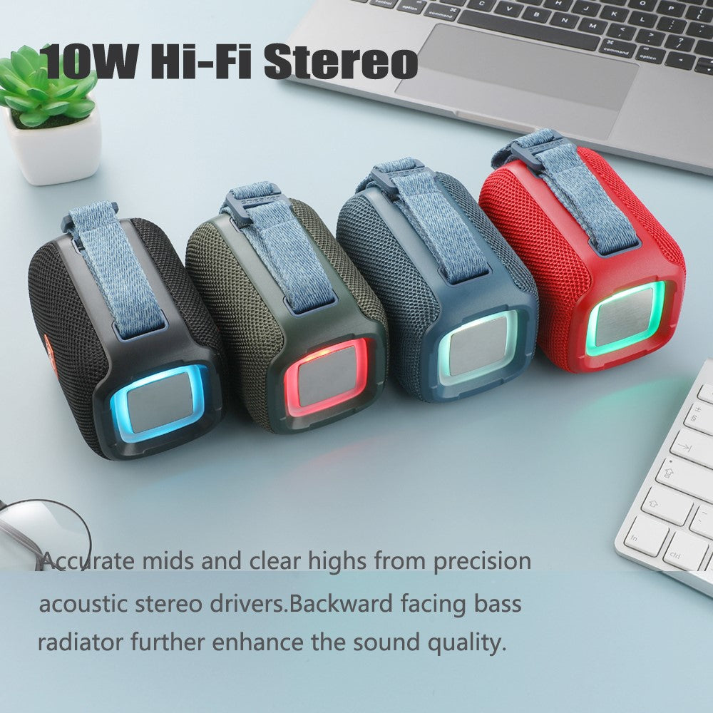 T&G TG339 Portable Bluetooth-compatible Speaker High Power Shockproof Subwoofer Speaker with RGB Light/Handle Support FM/TF (CE)