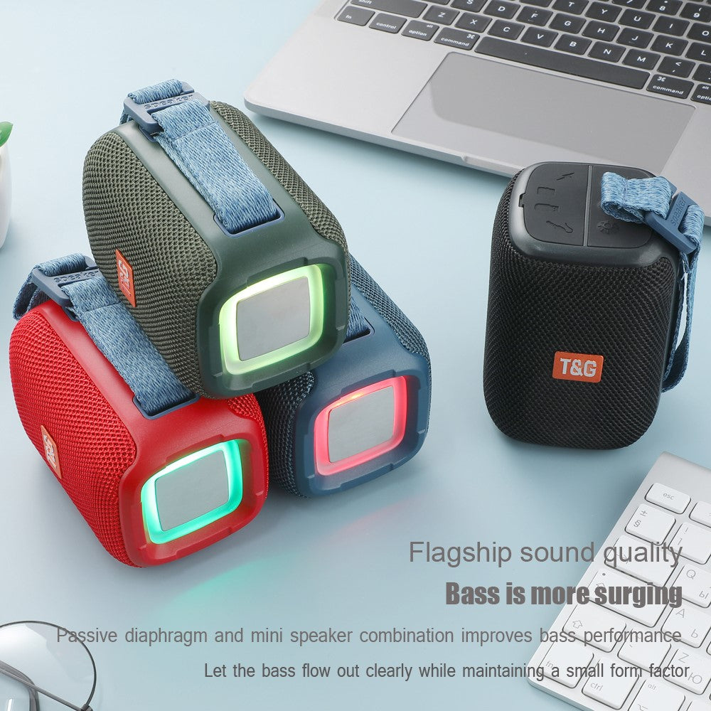 T&G TG339 Portable Bluetooth-compatible Speaker High Power Shockproof Subwoofer Speaker with RGB Light/Handle Support FM/TF (CE)