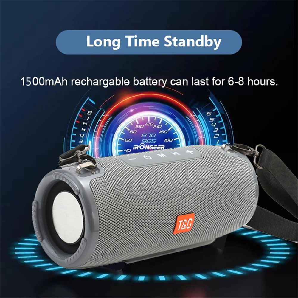 T&G TG324 Bluetooth-compatible Speaker High Power Dustproof Portable Subwoofer Speaker Sound Amp with Shoulder Strap Support FM/TF for Laptops Mobile Phones (CE)