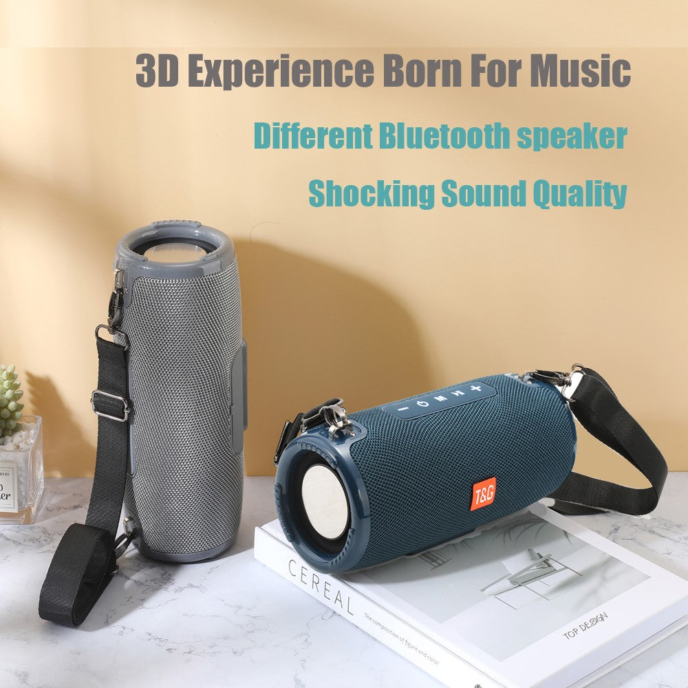 T&G TG324 Bluetooth-compatible Speaker High Power Dustproof Portable Subwoofer Speaker Sound Amp with Shoulder Strap Support FM/TF for Laptops Mobile Phones (CE)