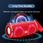 T&G TG642 RGB Light Bluetooth-compatible Speaker High Power Waterproof Wireless Speaker Support FM/TF Portable Subwoofer Speaker with Shoulder Strap for Laptops (CE)
