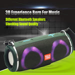 T&G TG642 RGB Light Bluetooth-compatible Speaker High Power Waterproof Wireless Speaker Support FM/TF Portable Subwoofer Speaker with Shoulder Strap for Laptops (CE)