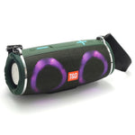 T&G TG642 RGB Light Bluetooth-compatible Speaker High Power Waterproof Wireless Speaker Support FM/TF Portable Subwoofer Speaker with Shoulder Strap for Laptops (CE)