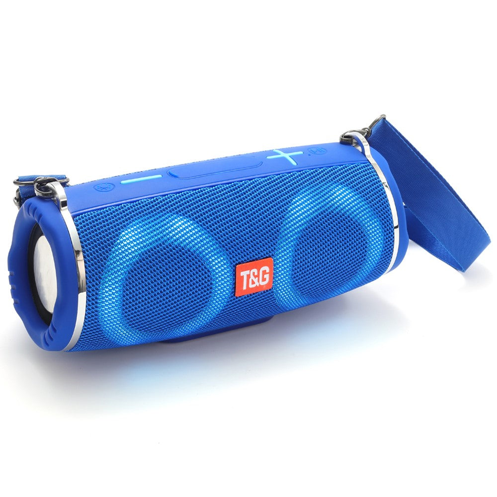 T&G TG642 RGB Light Bluetooth-compatible Speaker High Power Waterproof Wireless Speaker Support FM/TF Portable Subwoofer Speaker with Shoulder Strap for Laptops (CE)