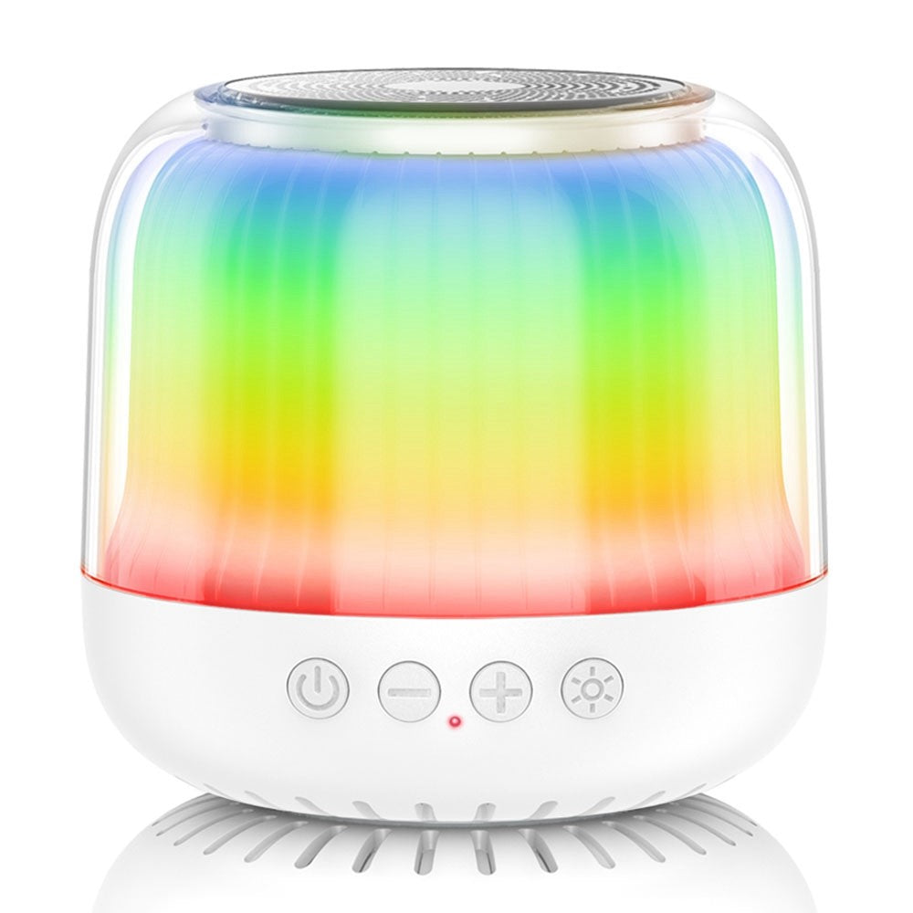 JY12 Portable Mini Speaker with 360-Degree Full-Screen RGB LED Light Multi-Color Changing Wireless Bluetooth-Compatible Subwoofer