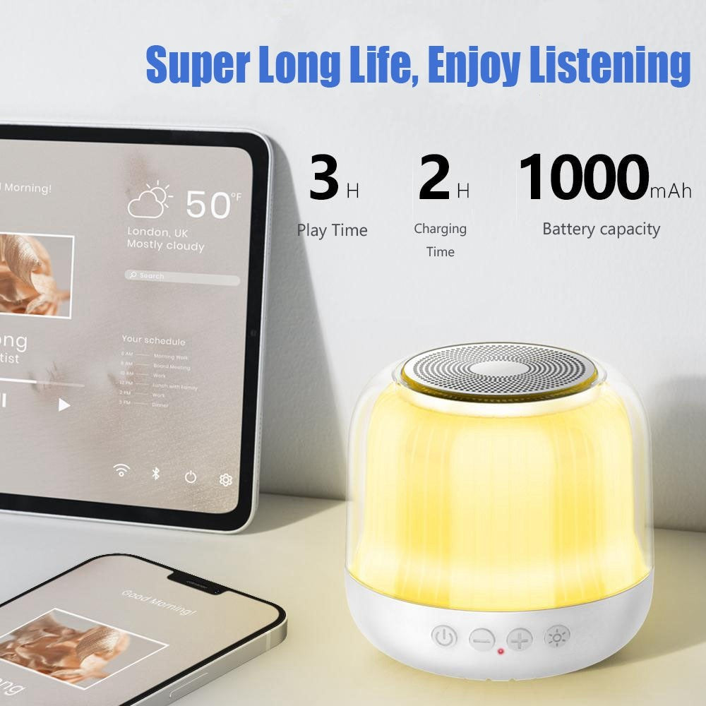JY12 Portable Mini Speaker with 360-Degree Full-Screen RGB LED Light Multi-Color Changing Wireless Bluetooth-Compatible Subwoofer