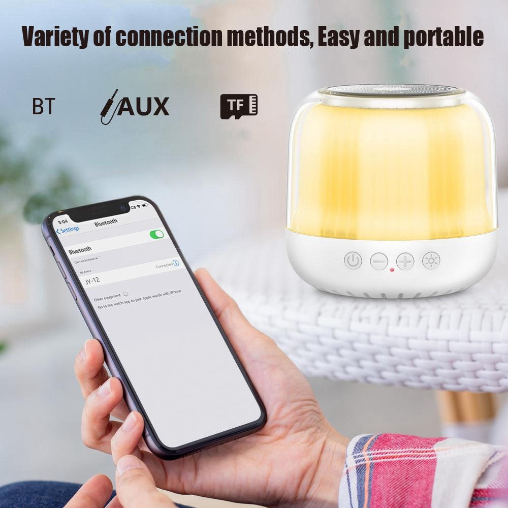 JY12 Portable Mini Speaker with 360-Degree Full-Screen RGB LED Light Multi-Color Changing Wireless Bluetooth-Compatible Subwoofer