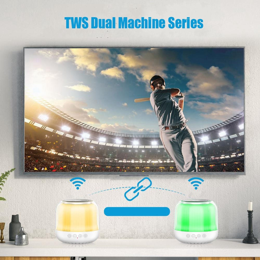 JY12 Portable Mini Speaker with 360-Degree Full-Screen RGB LED Light Multi-Color Changing Wireless Bluetooth-Compatible Subwoofer