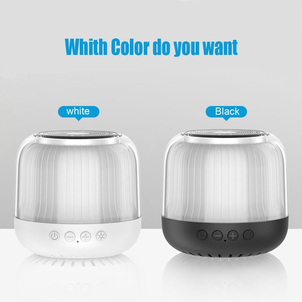 JY12 Portable Mini Speaker with 360-Degree Full-Screen RGB LED Light Multi-Color Changing Wireless Bluetooth-Compatible Subwoofer