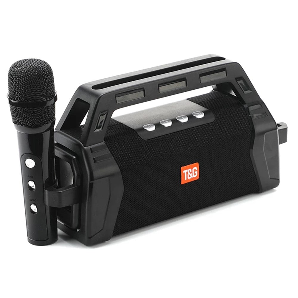 T&G TG538 Portable Wireless Bluetooth-compatible Speaker with Karaoke Microphone Outdoor Subwoofer Stereo Sound Box