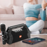 T&G TG538 Portable Wireless Bluetooth-compatible Speaker with Karaoke Microphone Outdoor Subwoofer Stereo Sound Box