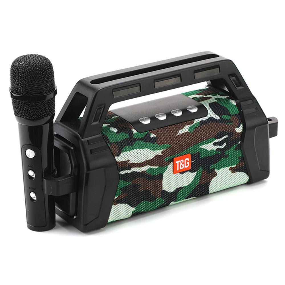 T&G TG538 Portable Wireless Bluetooth-compatible Speaker with Karaoke Microphone Outdoor Subwoofer Stereo Sound Box
