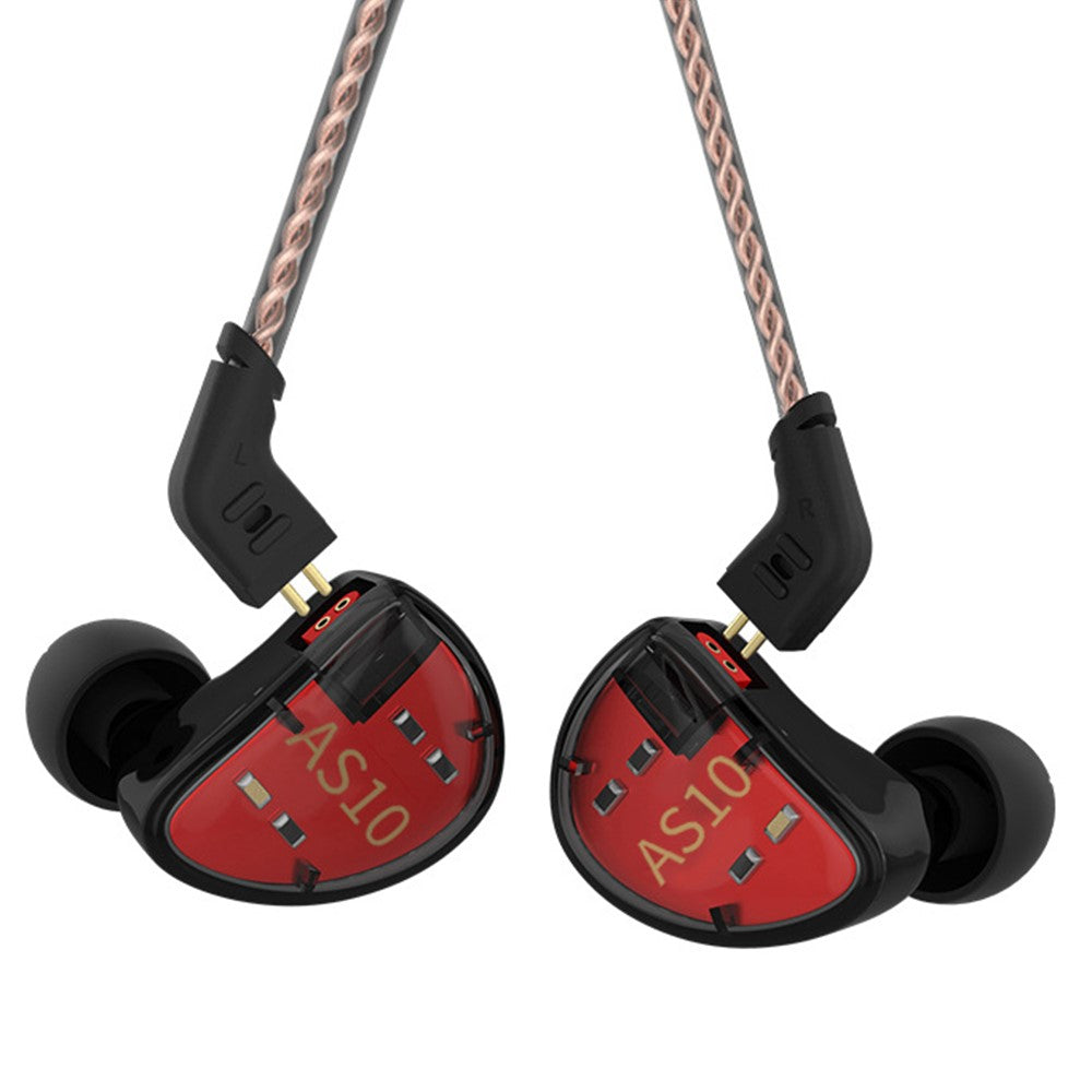 KZ AS10 5BA Drive Unit In Ear Earphone 5 Balanced Armature HiFi Hybrid Wired Earbuds 3.5mm without Microphone (Standard Version)
