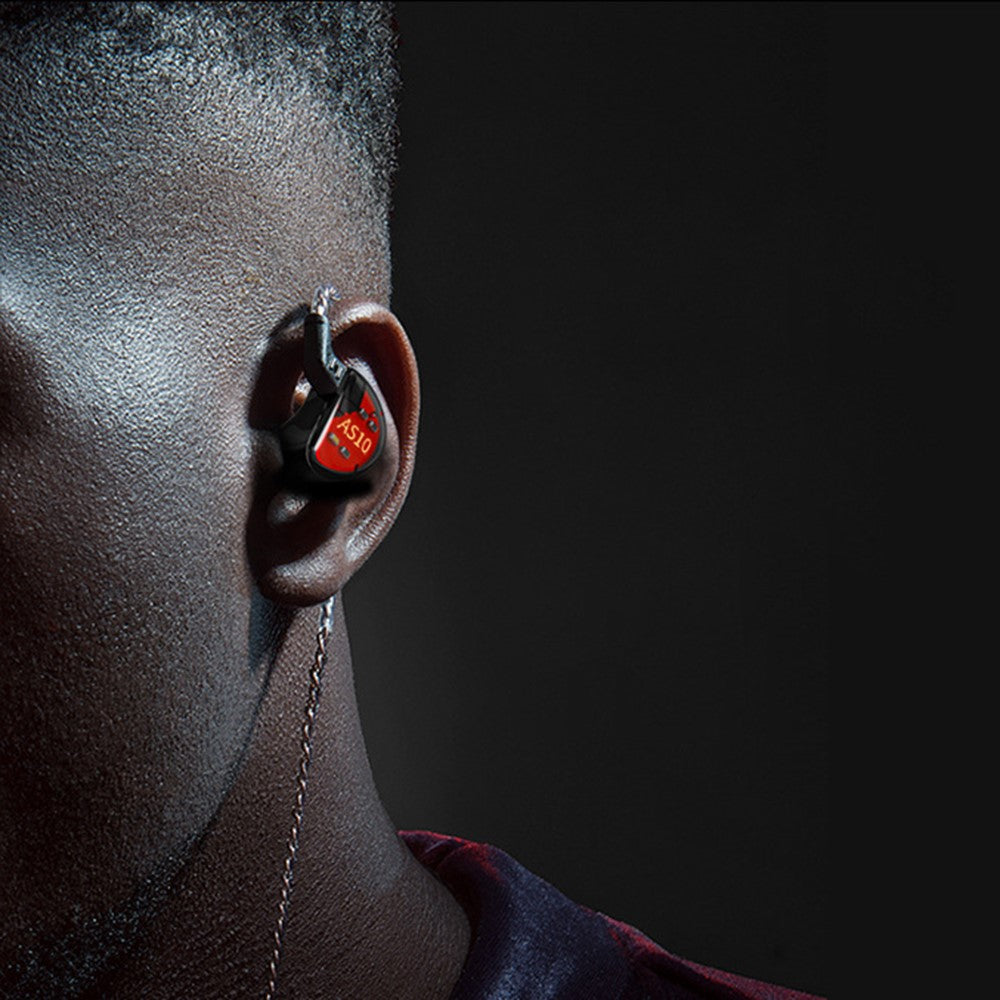 KZ AS10 5BA Drive Unit In Ear Earphone 5 Balanced Armature HiFi Hybrid Wired Earbuds 3.5mm without Microphone (Standard Version)