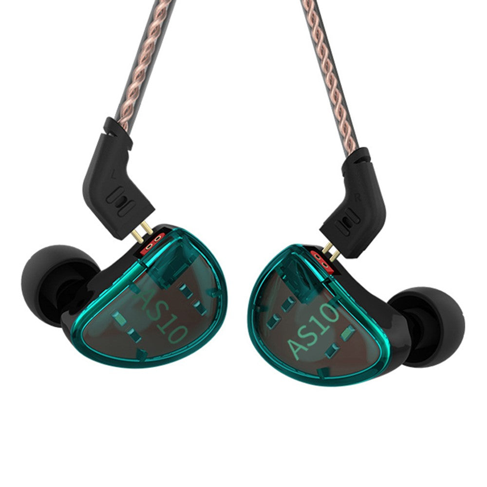 KZ AS10 5BA Drive Unit In Ear Earphone 5 Balanced Armature HiFi Hybrid Wired Earbuds 3.5mm without Microphone (Standard Version)