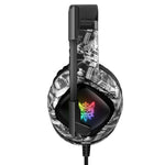 ONIKUMA K19 Kamouflage Trådbundna Gaminghörlurar PS4 PC Gamer Stereohörlurar med Mikrofon och LED-Lampa