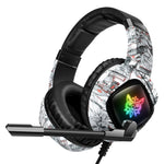 ONIKUMA K19 Kamouflage Trådbundna Gaminghörlurar PS4 PC Gamer Stereohörlurar med Mikrofon och LED-Lampa
