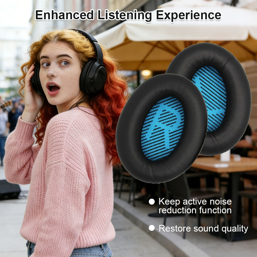 JZF-63 Earpads Replacement for Bose QuietComfort 35 / QuietComfort 25 / QuietComfort Wireless Headphones Ear Cushions with Memory Foam
