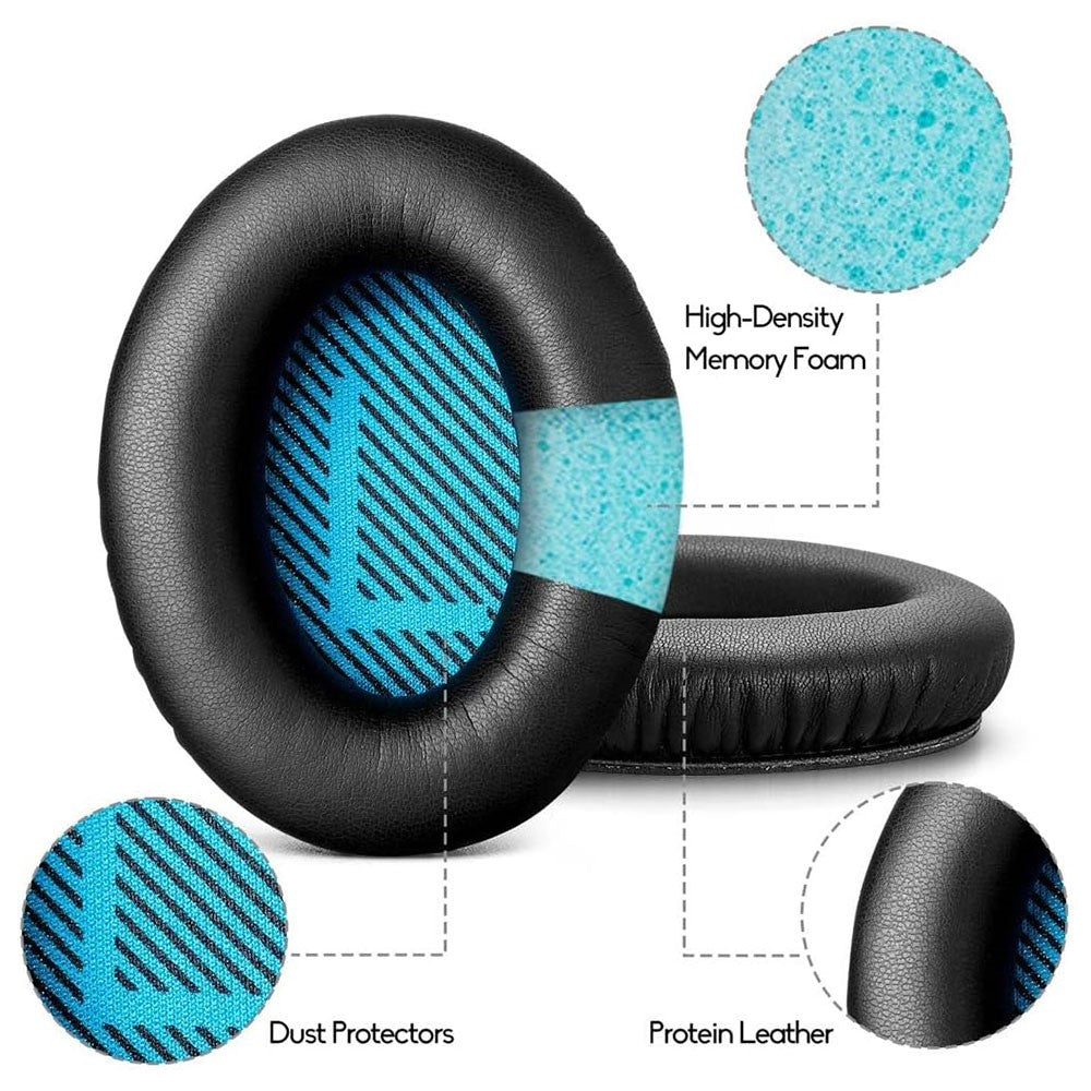 JZF-63 Earpads Replacement for Bose QuietComfort 35 / QuietComfort 25 / QuietComfort Wireless Headphones Ear Cushions with Memory Foam
