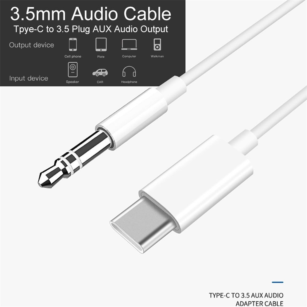 Type C to 3.5mm Audio Aux Jack Adapter Cable for Huawei Xiaomi (Not Support Digital Audio)