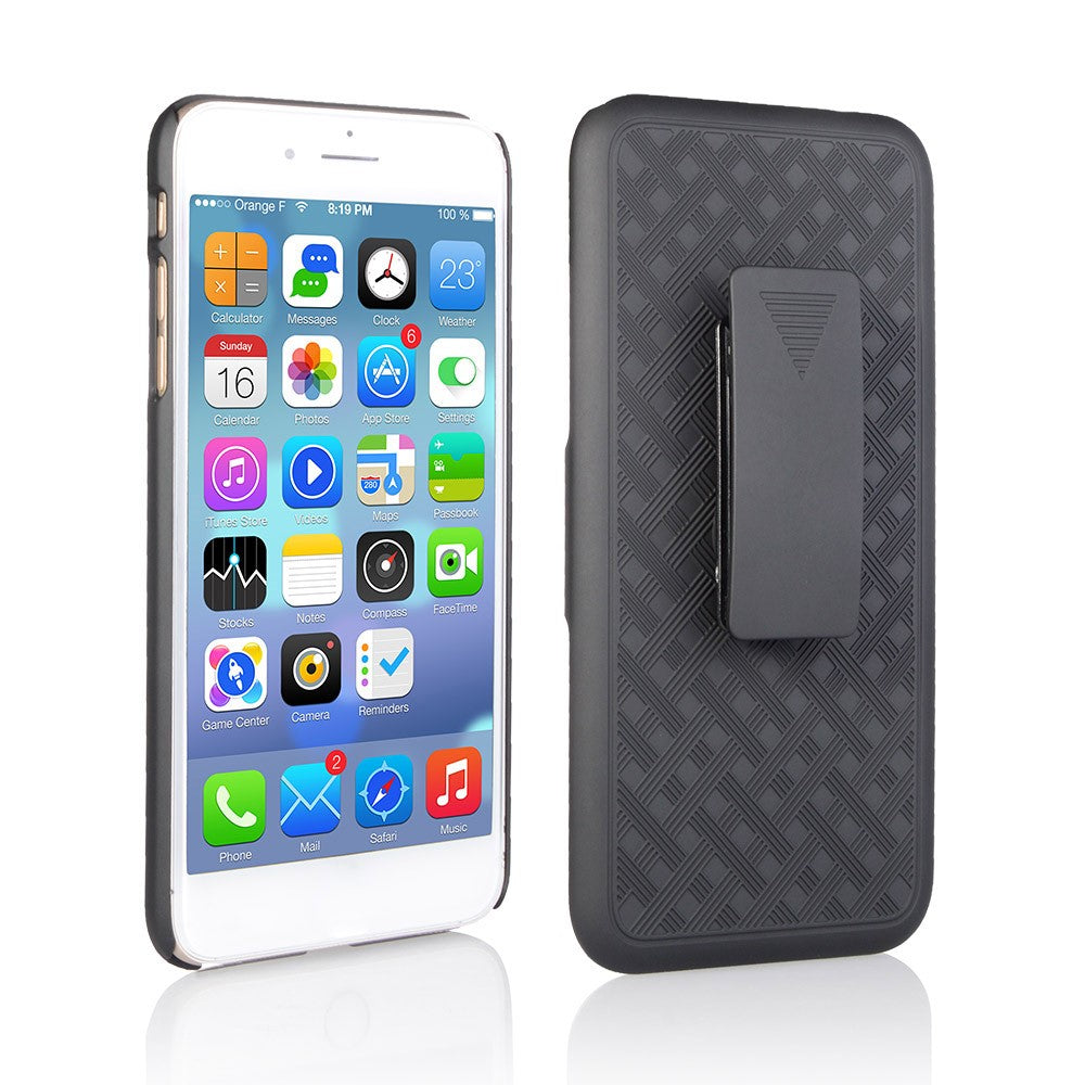 Woven Texture PC + TPU Swivel Belt Clip Holster Case for iPhone 8 Plus / 7 Plus 5.5 inch
