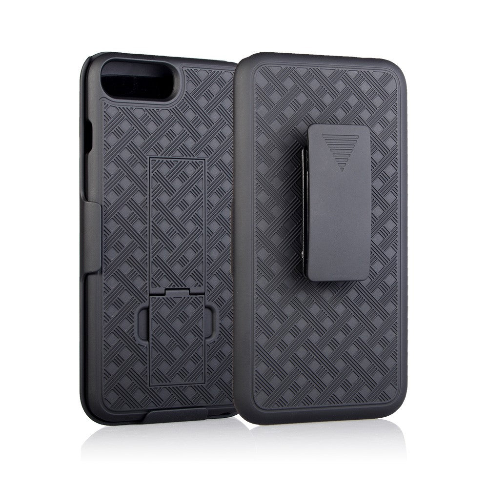 Woven Texture PC + TPU Swivel Belt Clip Holster Case for iPhone 8 Plus / 7 Plus 5.5 inch