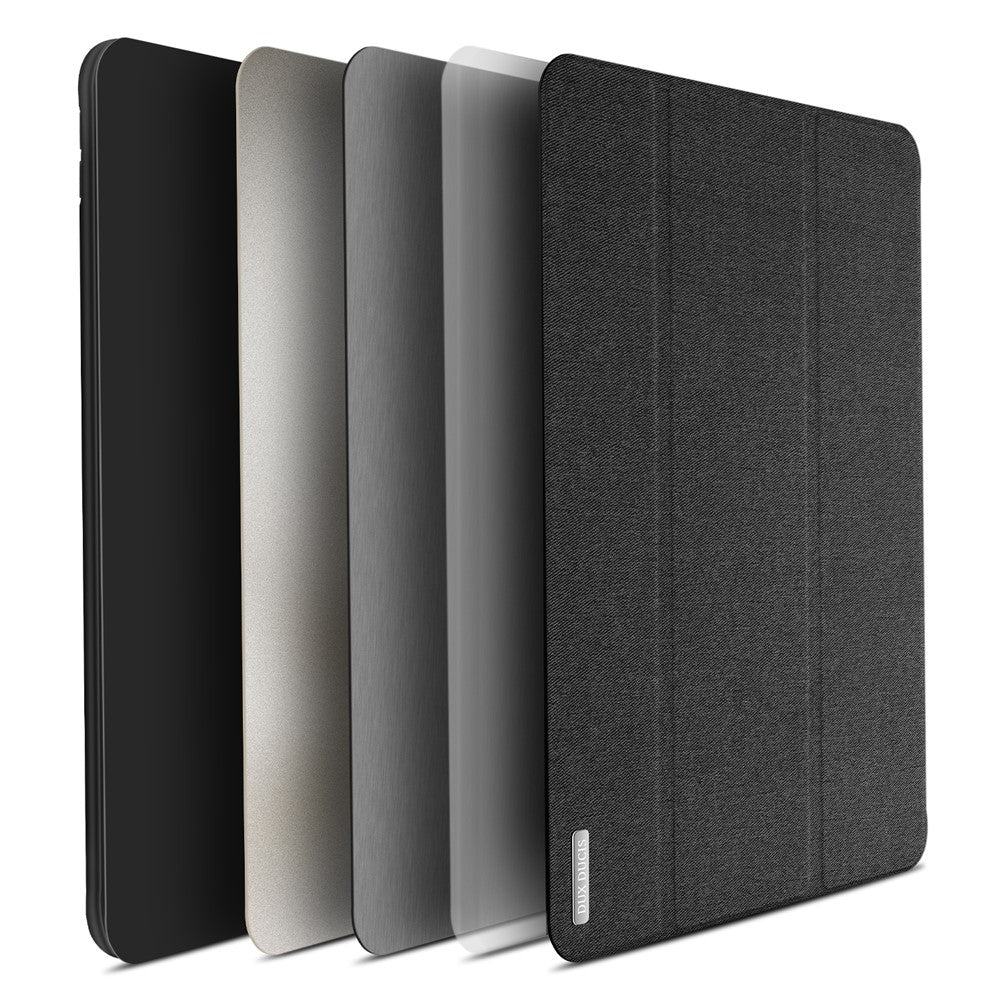 DUX DUCIS DOMO Series Tri-fold Stand Folio Smart Cloth Texture PU Leather Case with Pencil Holder for iPad Pro 12.9 (2017)