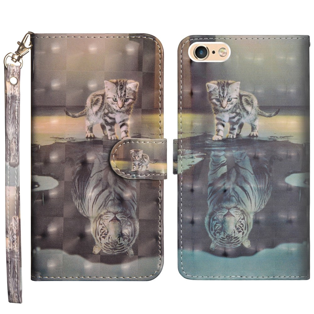 Pattern Printing Wallet Leather Shell with Stand for iPhone 7/8/SE (2022)/SE (2020) 4.7 inch