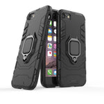Fingerring Kickstand PC + TPU Combo Telefoncover til iPhone 8/7/SE (2022)/SE (2020) - Sort