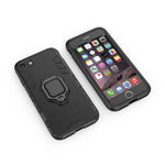 Fingerring Kickstand PC + TPU Combo Telefoncover til iPhone 8/7/SE (2022)/SE (2020) - Sort