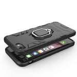Fingerring Kickstand PC + TPU Combo Telefoncover til iPhone 8/7/SE (2022)/SE (2020) - Sort