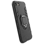 Fingerring Kickstand PC + TPU Combo Telefoncover til iPhone 8/7/SE (2022)/SE (2020) - Sort