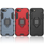 Fingerring Kickstand PC + TPU Combo Telefoncover til iPhone 8/7/SE (2022)/SE (2020) - Sort