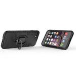 Fingerring Kickstand PC + TPU Combo Telefoncover til iPhone 8/7/SE (2022)/SE (2020) - Sort