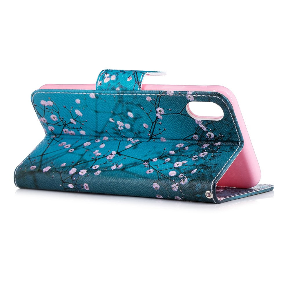 Pattern Printing PU Leather Wallet Stand Phone Cover Case for iPhone XS Max 6.5 inch