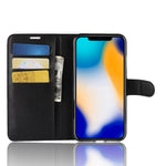 Litchi tekstur pung etui i læder til iPhone Xs Max 6.5-tommer