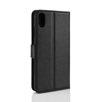 Litchi tekstur pung etui i læder til iPhone Xs Max 6.5-tommer