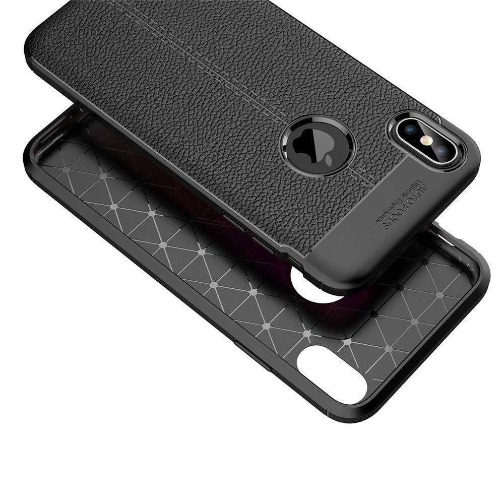 Litchi Skin Soft TPU Protection Case for iPhone XS Max 6.5 inch