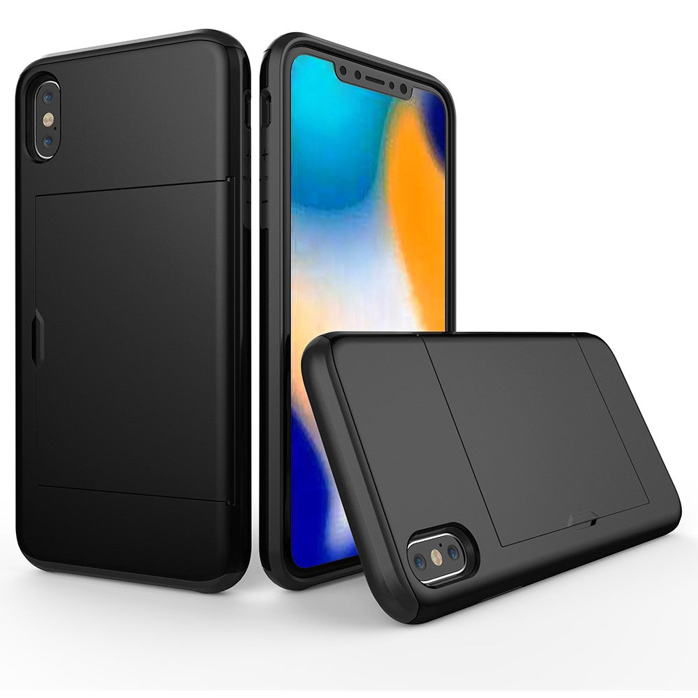 Plastic + TPU Hybrid Cover with Card Slot for iPhone Xs Max 6.5-inch